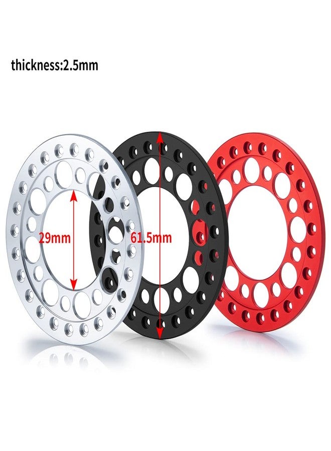 RCLIONS مجموعة حلقات استبدال عجلات RC من الألومنيوم مقاس 2.2 بوصة من RCLIONS، 4 قطع، لسيارات الزحف RC بمقياس 1/10، مقاس 2.2 بوصة (أسود) - Image 2